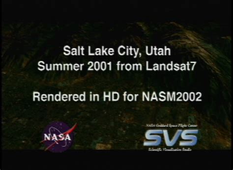 Nasa Svs Salt Lake City Utah Area Flyover During Summer Nasm2002