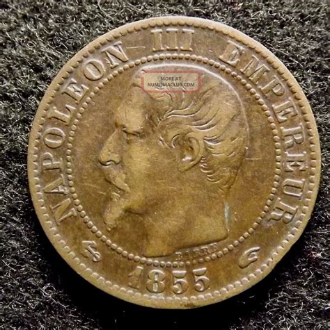 1855 A France 5 Centimes Napoleon Iii Coin Km 777 1 623