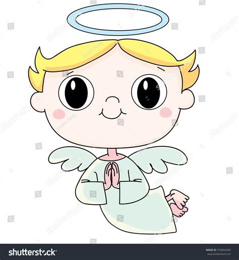Little Angel Prayer Stock Vector Royalty Free 753855490 Shutterstock