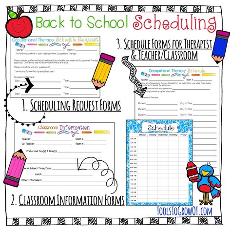 Back To School Scheduling Forms For Occupational Therapy Stay