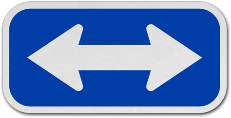 White Blue Double Arrow Sign T5562 By