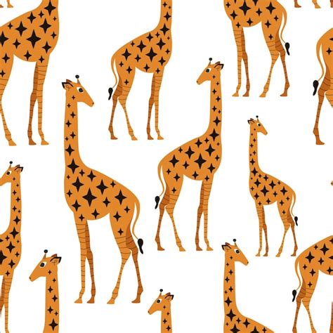 Premium Vector Giraffe Seamless Pattern Vector Illustration