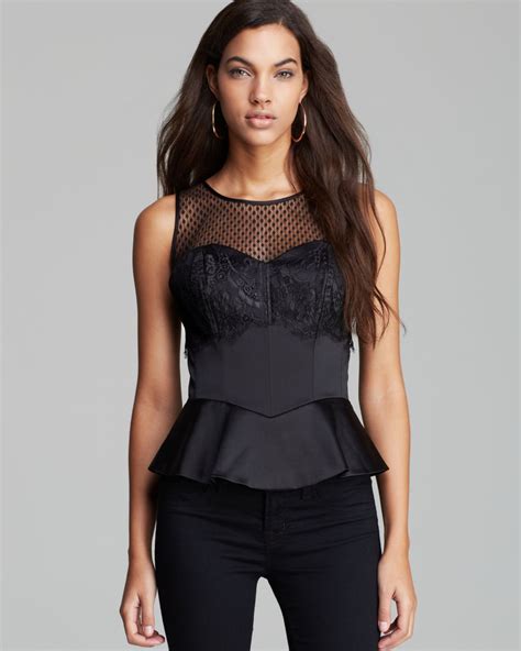 Guess Top Iconic Bustier In Black Lyst