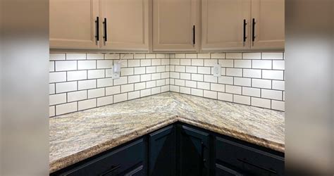 We had the same thing in our new kitchen. Subway Tile Kitchen Backsplash - Project by Cedric at Menards®
