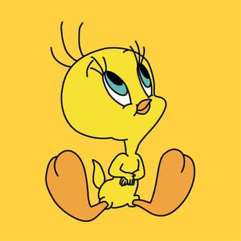 Looney Tunes Tweety Sitting Mens T Shirt Yellow Looney Tunes