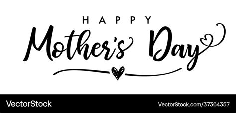 Happy Mothers Day Elegant Lettering Banner Black Vector Image