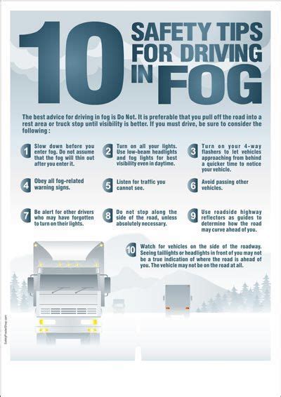 10 Safety Tips For Driving In Fog Driving Safety Drivers Education