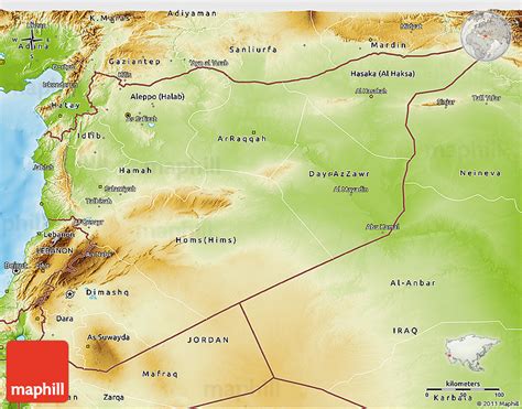 Syrien Geographischen Karte