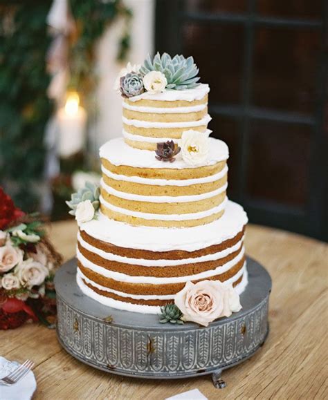49 Naked Wedding Cake Ideas For Rustic Wedding Deer Pearl Flowers