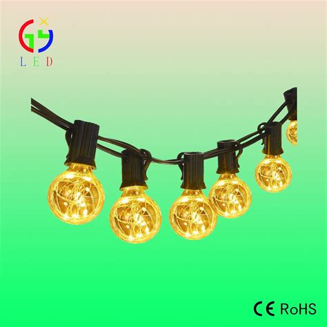 Gold Yellow Of Led G40 String Light In Copper Wired Bulbs China G40
