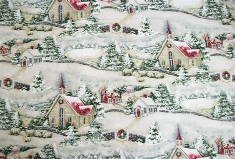 Christmas Fabric Susan Winget Fabric By The Yard Country Church