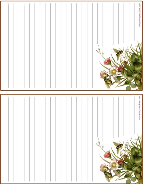 Free Printable Floral Stationery Flower Writing Paper Free