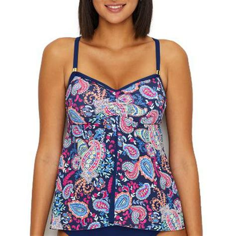 24th and ocean 24th and ocean womens paisley lane underwire tankini top style tf9h366 walmart