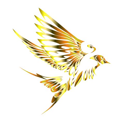 Gambar Logo Burung Terbang Emas Keemasan Burung Penerbangan Png Dan