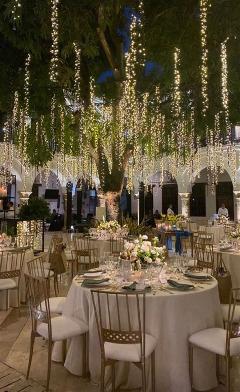 Wedding Reception Outdoors With Tree Lights Enchanted Forest Wedding Dress Enchanted Forest