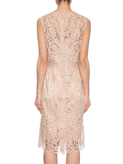 Dolce And Gabbana Sleeveless Floral Lace Dress In Pink Lyst