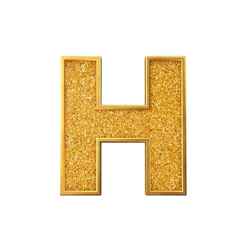 Premium Photo Gold Glitter Letter H Shiny Sparkling Golden Capital