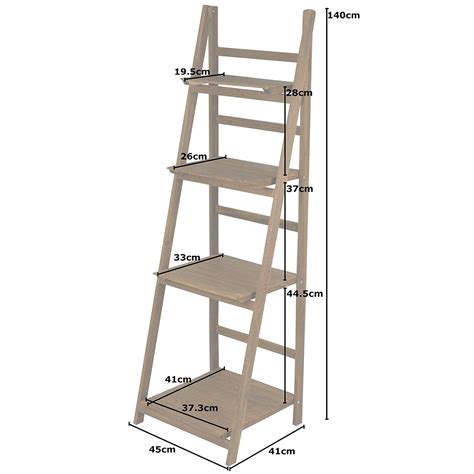 Hartleys 4 Tier Folding Ladder Shelf Brown Uk Kitchen
