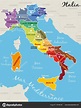 Download - Beautiful and colorful map of Italy with italian regions ...