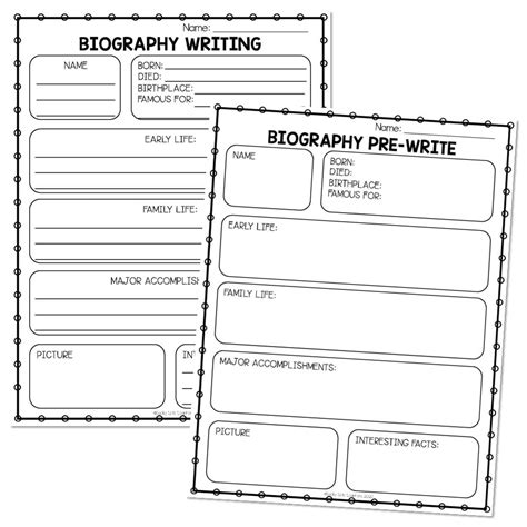 Free Printable Biography Graphic Organizer Printable