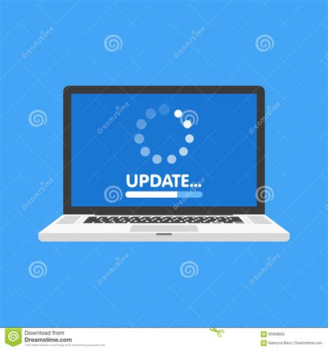 System Software Update And Upgrade Concept Loading Process In Laptop