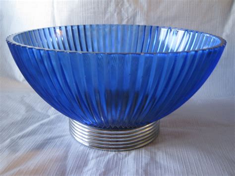 Vintage Cobalt Blue Depression Glass Bowl By Silverladyvintage