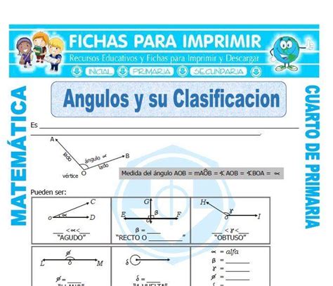 Angulos Y Su Clasificacion Para Cuarto De Primaria En 2024 Primarias