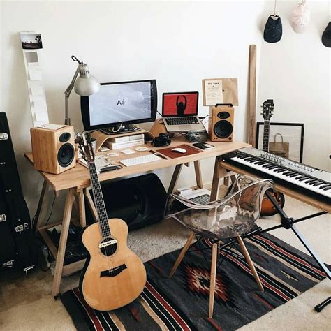 Home Studio Music Desk Music Studio Decor Home Recording Studio Setup