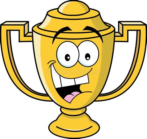 Cartoon Smiling Trophy Cup Stock Vector Illustration Of Gold 37708655