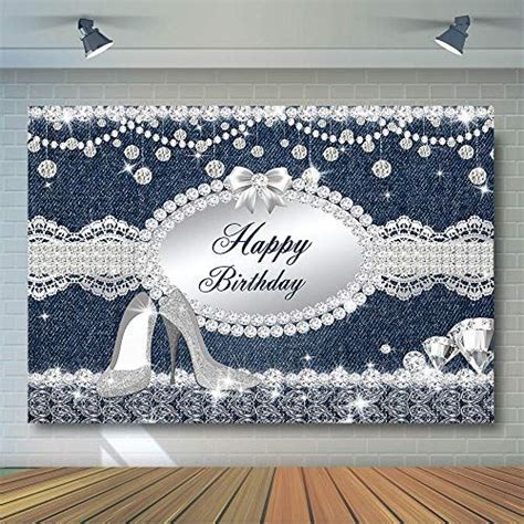 Comophoto Denim And Diamonds Party Backdrop Glitter Diamo