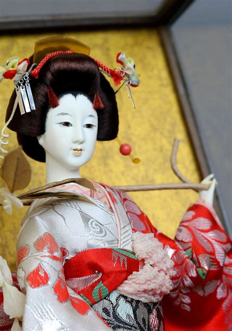 Japanese Geisha In Glass Case