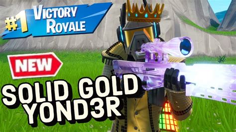 Solid Gold Yond3r Skin Gameplay In Fortnite Youtube