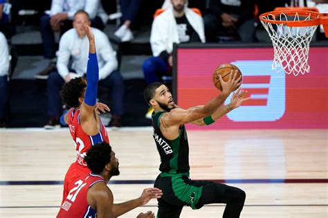 jayson tatum jaylen brown combine for 61 in boston celtics game 1 win over philadelphia 76ers