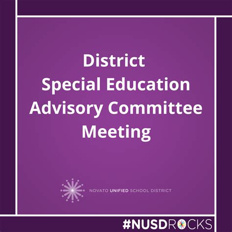First District Special Education Advisory Committee Meeting Nusd