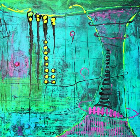 Abstract Painting Original Abstract Art Turquoise Canvas Art Etsy