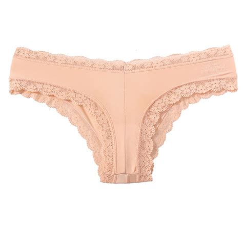 cheap termezy sexy panties women low waist lace briefs ice silk seamless underpants solid hollow