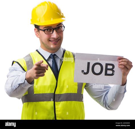 Construction Supervisor In Recrtuiment Concept Isolated On White