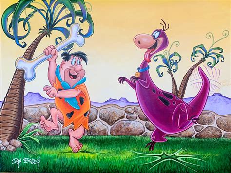 Fred Flintstone And Dino Dan Bowden Art Chuck Jones Gallery — Chuck