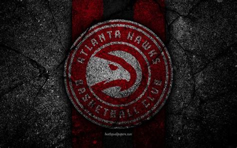 Follow the vibe and change your wallpaper every day! Download wallpapers Atlanta Hawks, NBA, 4k, logo, black stone, basketball, Eastern Conference ...