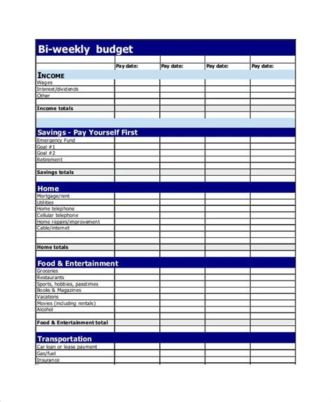 Free Printable Weekly Budget Planner