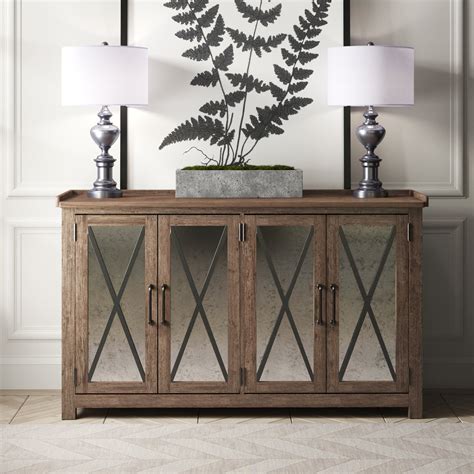 Antique Oak Sideboard Buffet With Mirror Farmhouse Dining Room Storage