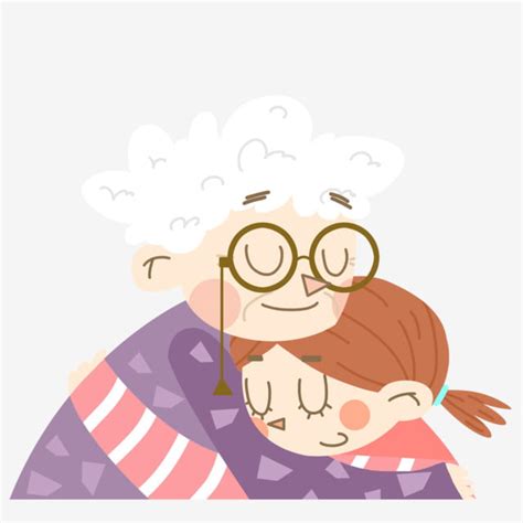 Dibujos Animados Linda Abuela Y Niño Png Dibujos Animados Lindo