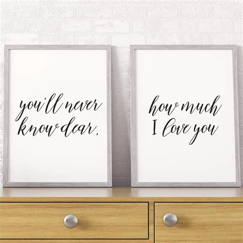 Youll Never Know Dear How Much I Love You Home Decor Wall Etsy