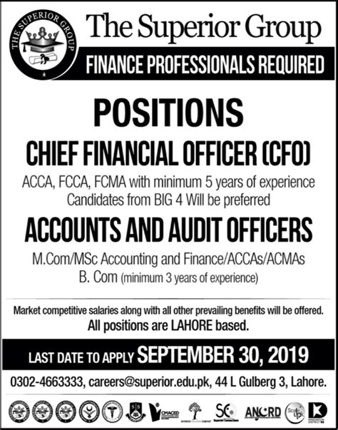 Apply to chief financial officer jobs now hiring in london on indeed.co.uk, the world's largest job site. Advertisement of The Superior Group Jobs 2019 for Accounts ...
