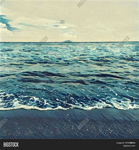 Digital Illustration Wave Ocean Image And Photo Bigstock