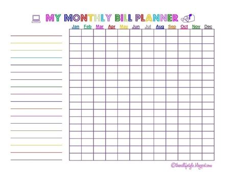 Personally, this tool helps my husband and i stay on top of all our bills because systematic automation was actually hurting us. Blank Printable Monthly Bill Organizer | Free Calendar ...