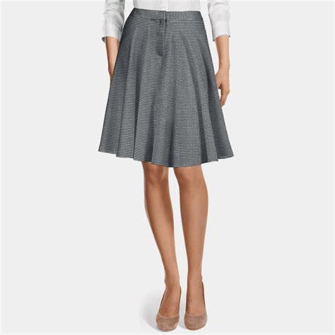 Houndstooth Winter Midi Skirts Sumissura