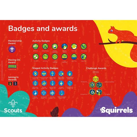 Badge Poster Squirrels Basingstoke Scout Shop