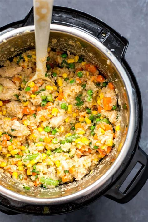 Add water and rice to the instant pot. Instant Pot Chicken Fried Rice Meal Prep Bowls - The Girl ...
