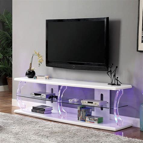 Ernst 60 Inch Tv Stand W Led Lights White 1stopbedrooms